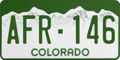 CO license plate AFR146