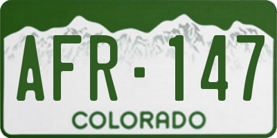 CO license plate AFR147