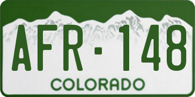 CO license plate AFR148