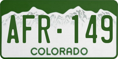 CO license plate AFR149