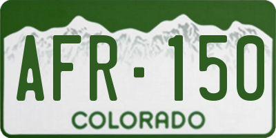 CO license plate AFR150