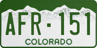 CO license plate AFR151