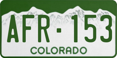 CO license plate AFR153