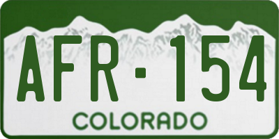 CO license plate AFR154