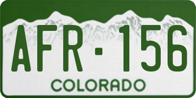 CO license plate AFR156