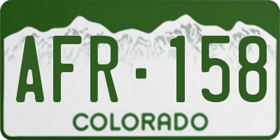 CO license plate AFR158