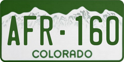CO license plate AFR160