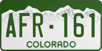CO license plate AFR161