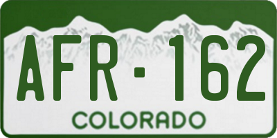 CO license plate AFR162