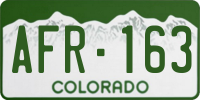 CO license plate AFR163
