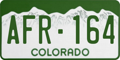 CO license plate AFR164