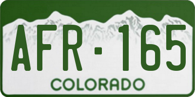 CO license plate AFR165