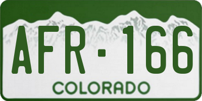 CO license plate AFR166