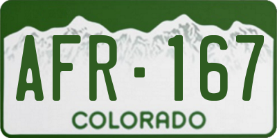 CO license plate AFR167
