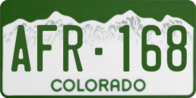 CO license plate AFR168