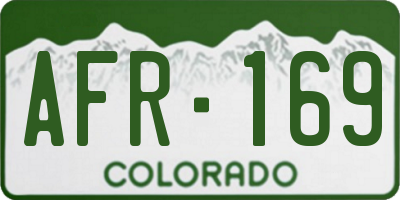 CO license plate AFR169