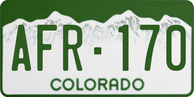 CO license plate AFR170
