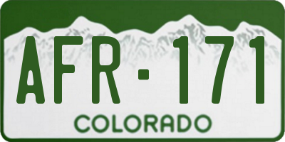CO license plate AFR171