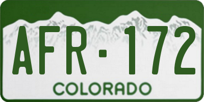 CO license plate AFR172