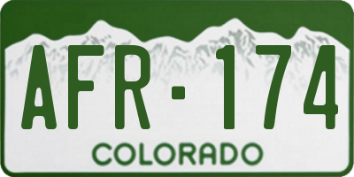 CO license plate AFR174
