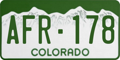 CO license plate AFR178