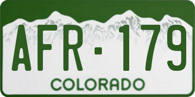 CO license plate AFR179