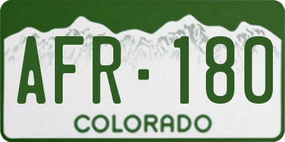 CO license plate AFR180