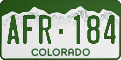 CO license plate AFR184