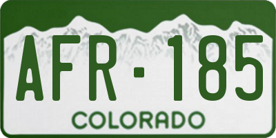 CO license plate AFR185
