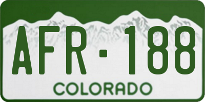 CO license plate AFR188