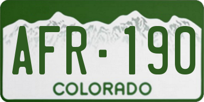 CO license plate AFR190