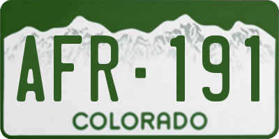 CO license plate AFR191