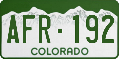 CO license plate AFR192