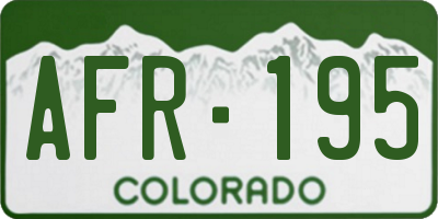 CO license plate AFR195