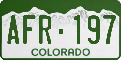 CO license plate AFR197