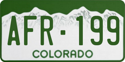 CO license plate AFR199