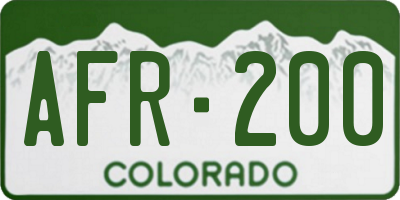 CO license plate AFR200