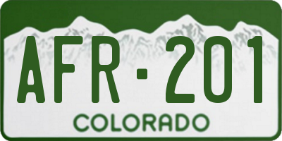 CO license plate AFR201