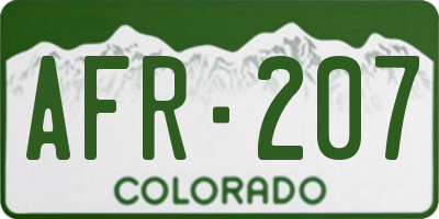 CO license plate AFR207