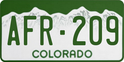 CO license plate AFR209