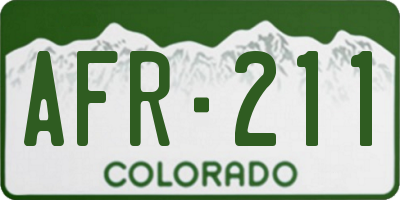CO license plate AFR211