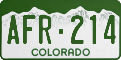 CO license plate AFR214