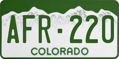 CO license plate AFR220