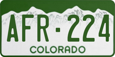 CO license plate AFR224