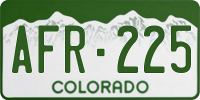 CO license plate AFR225