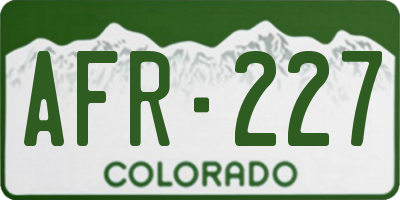 CO license plate AFR227