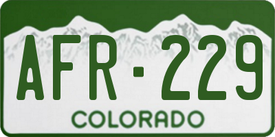 CO license plate AFR229