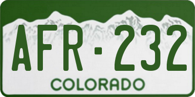 CO license plate AFR232