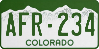 CO license plate AFR234