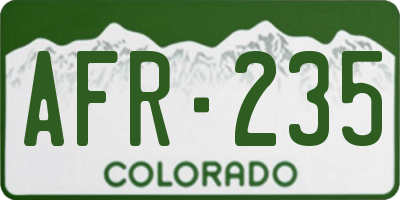 CO license plate AFR235